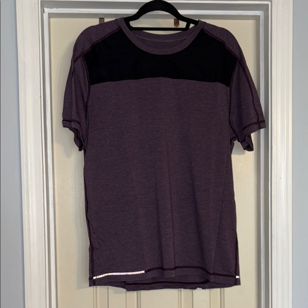 Lululemon Athletica Purple and Black Short Sleeve Tee